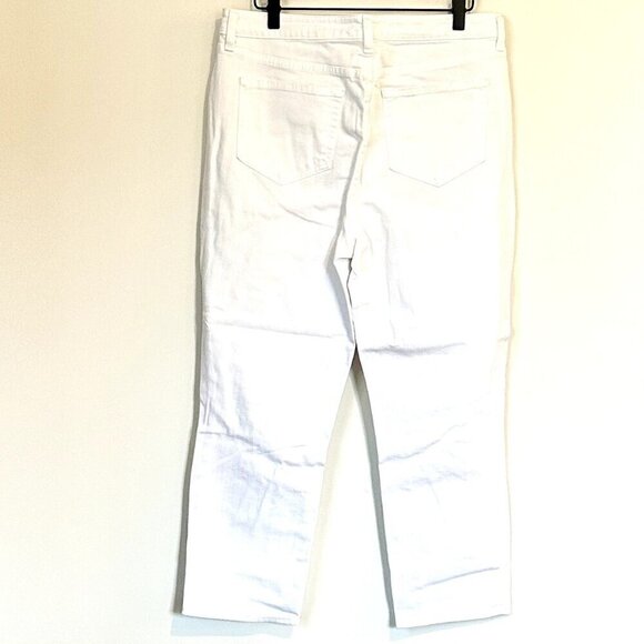 NWT L'AGENCE Audrina High Rise Straight Jean in Blanc Worn Destruct - Size 32 - Picture 9 of 9